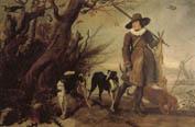 WILDENS, Jan A Hunter with Dogs Against a Landscape Sweden oil painting art